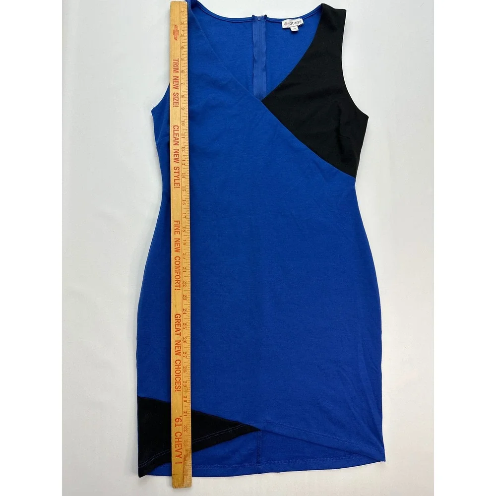 GUESS Blue Black Colorblock Sleeveless Bodycon Mini Dress - Women's Large Career